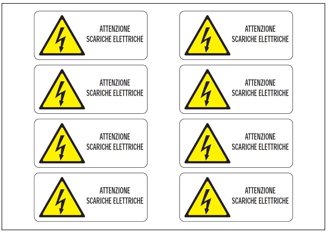OCMEI SRL OCM6ET2492 CF.10F ETICH ATTENZIONE SCARICHE EL (18X