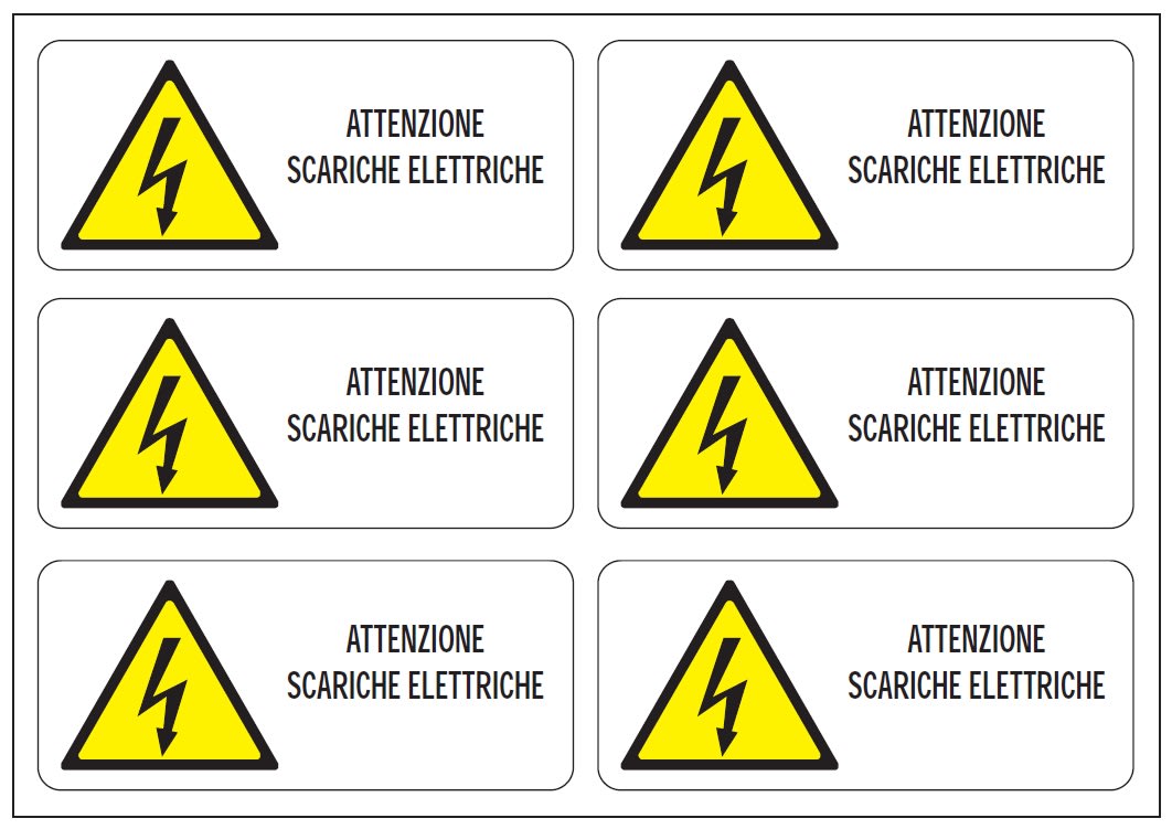 OCMEI SRL - OCM6ET2493 CF.10F ETICH.ATT. SCARIC.ELET 140X60 (6X
