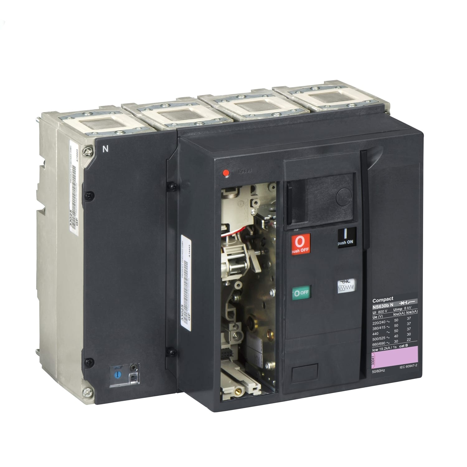SCHNEIDER ELECTRIC - SNR33285 Interruttore Compact NS800H - 800 A - 4 poli - Fisso - S/sganciatore