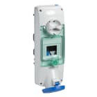 SCHNEIDER ELECTRIC - SNRPKB63U523 Unika interlocked socket - 63 A - 2P + E - 200...250 V AC - IP65 - panel