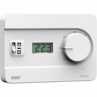 VEMER SPA - VEMVE757900 OLYMPO LCD 230 BIANCO TERM. C/MANOPOLA