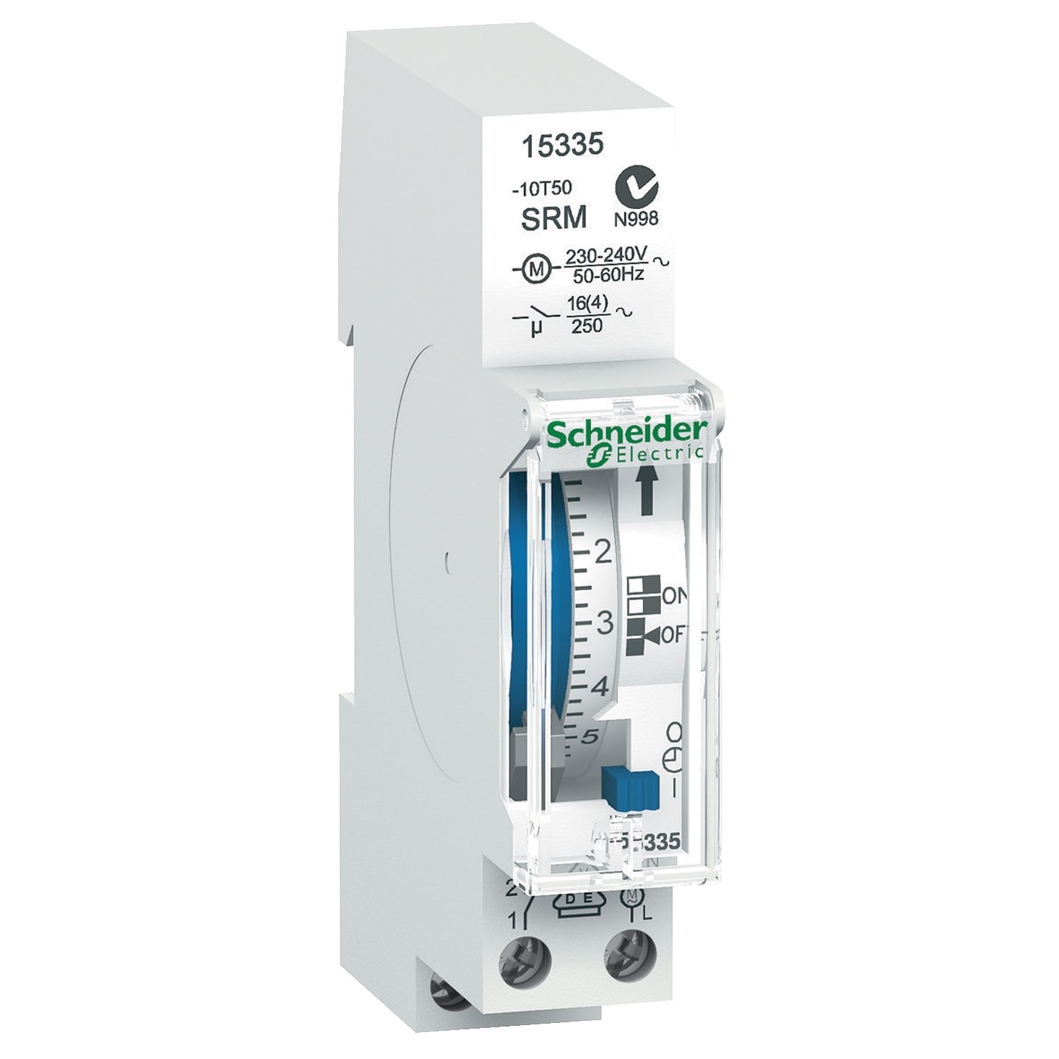 SCHNEIDER ELECTRIC - SNR15335 Interruttore orario meccanico IH, 18mm, 24h, 1 canale, con memoria