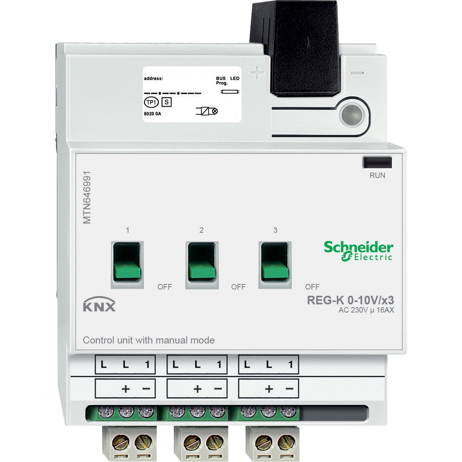 SCHNEIDER ELECTRIC - SNRMTN646991 Unità di comando 0-10 V REG-K 3 canali con modalità manuale