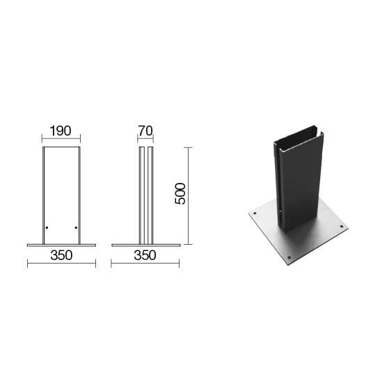 SIDE SPA - SDEP411-P BASE FISSAGGIO A PAVIMENTO NE