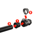 EURO 2000 SPA - UROP73625 RACCORDO MF PA6 IP69 NW17 M25X1.5