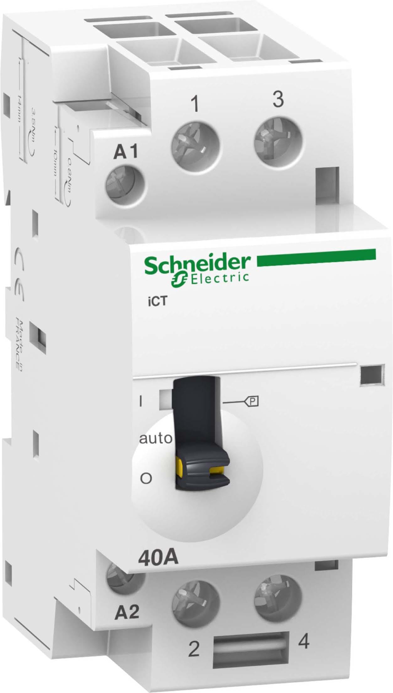 SCHNEIDER ELECTRIC - SNRA9C21142 Contattore iCT 2NA 40A comando 24Vca man.