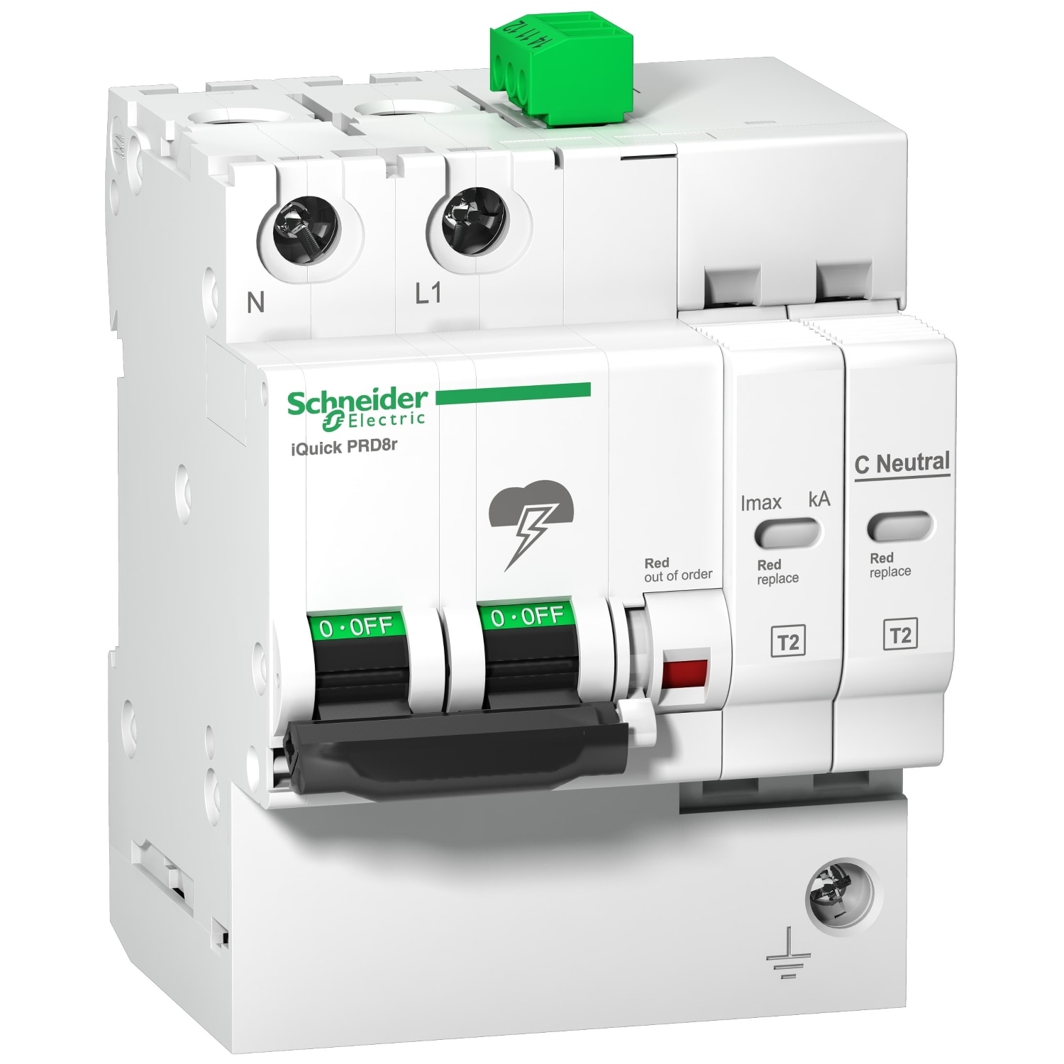 SCHNEIDER ELECTRIC - SNRA9L16295 SPD Interruttore Integr. iQuick PRD20r 1P+N 5kA ripor. estraibile Tipo 2