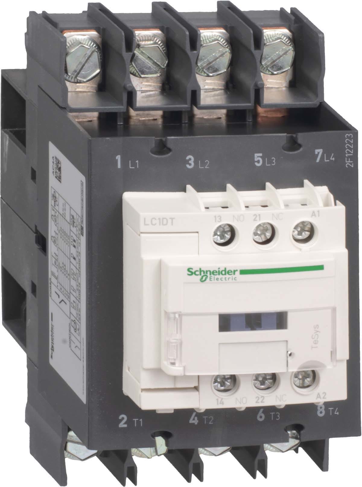 SCHNEIDER ELECTRIC - SNRLC1DT80AE7 Contattore TeSys LC1D - 4 poli - AC3- 440V AC - 80A - 48V AC