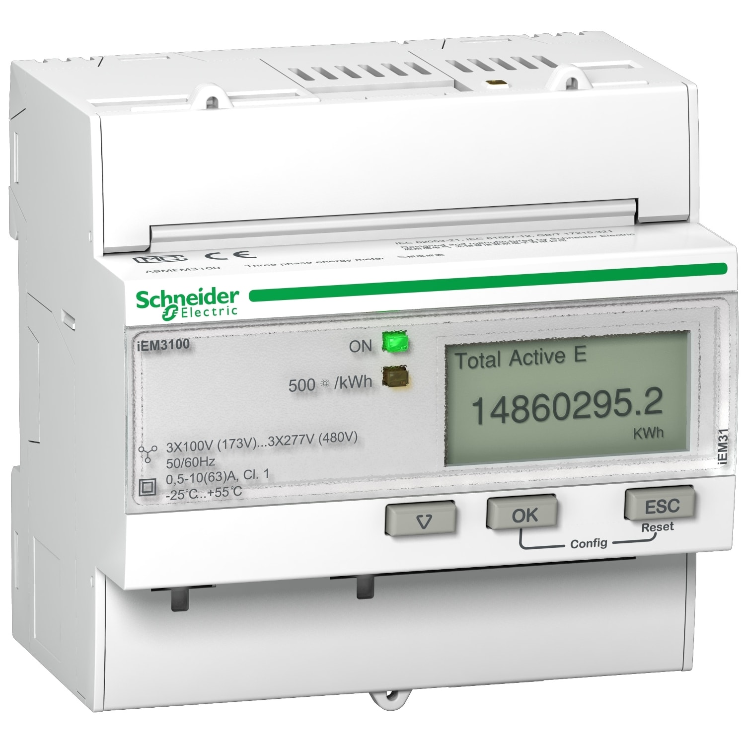 SCHNEIDER ELECTRIC - SNRA9MEM3100 Contatore energia iEM3100 - 3P+N - inserzione diretta 63A - reset