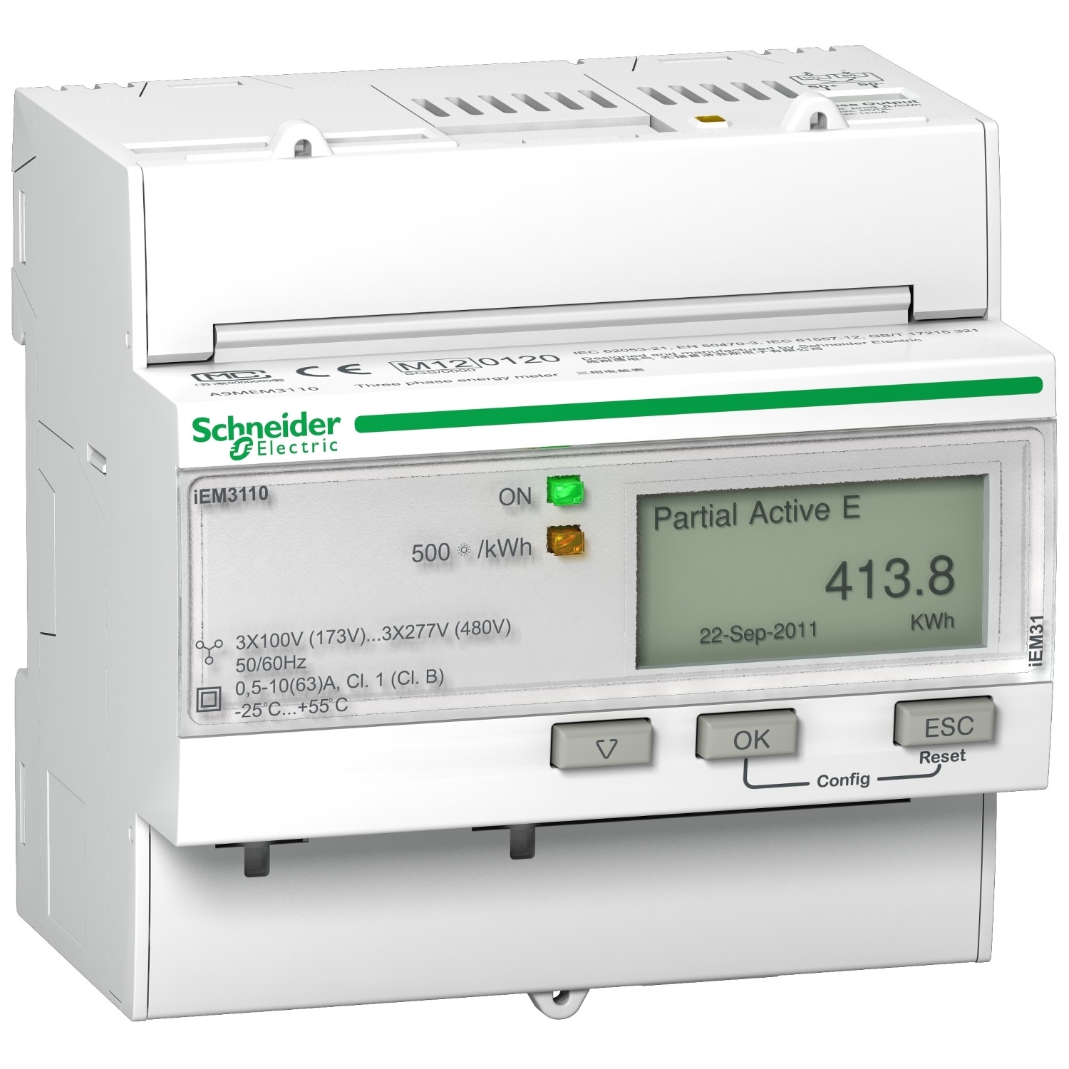 SCHNEIDER ELECTRIC - SNRA9MEM3110 Contatore energia iEM3110 - 3P+N - inserzione diretta 63A - 1DO - MID