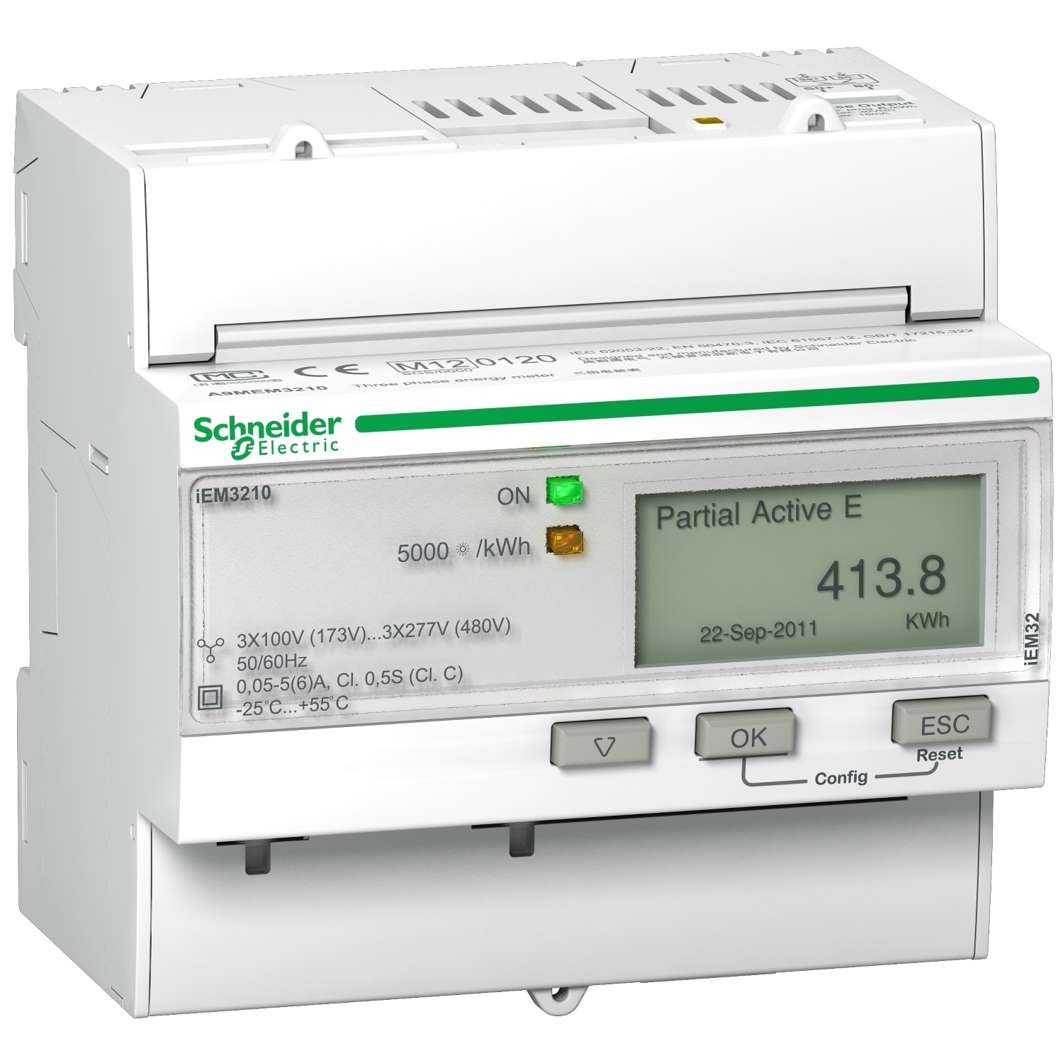 SCHNEIDER ELECTRIC - SNRA9MEM3210 Contatore energia iEM3210 - 3P+N inserzione con TA - 1DO - MID