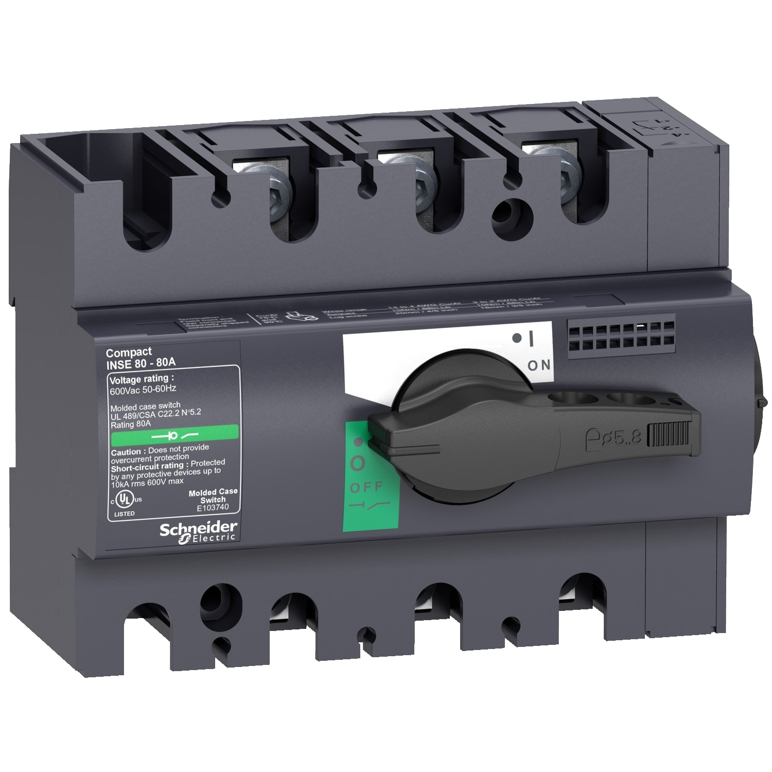 SCHNEIDER ELECTRIC SNR28998 INSE80 80A 3P MANOPOLA NERA