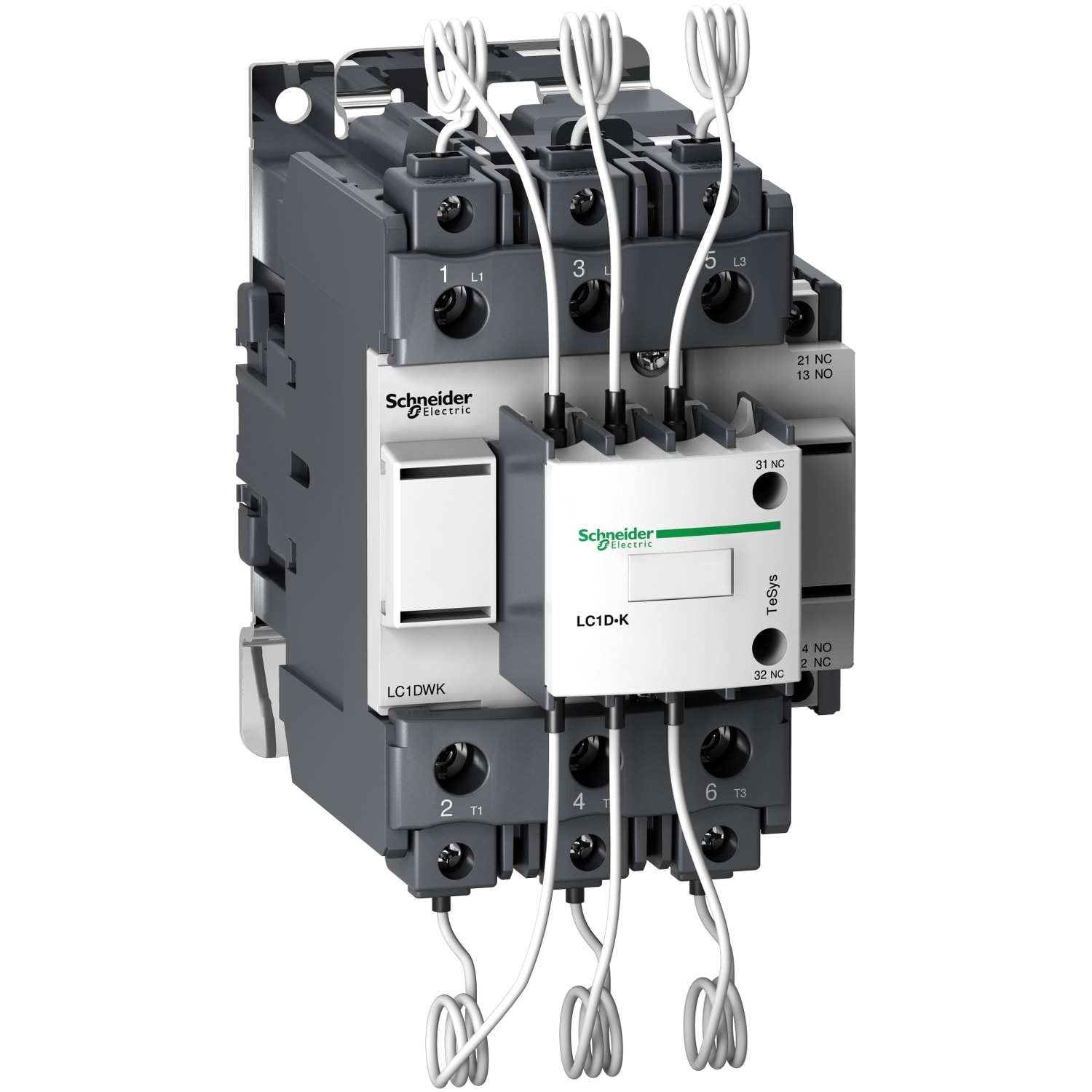 SCHNEIDER ELECTRIC - SNRLC1DWK12Q7 Contattore TeSys LC1-DM - 3 poli - 400...440V 60 kVAr - 380 V AC