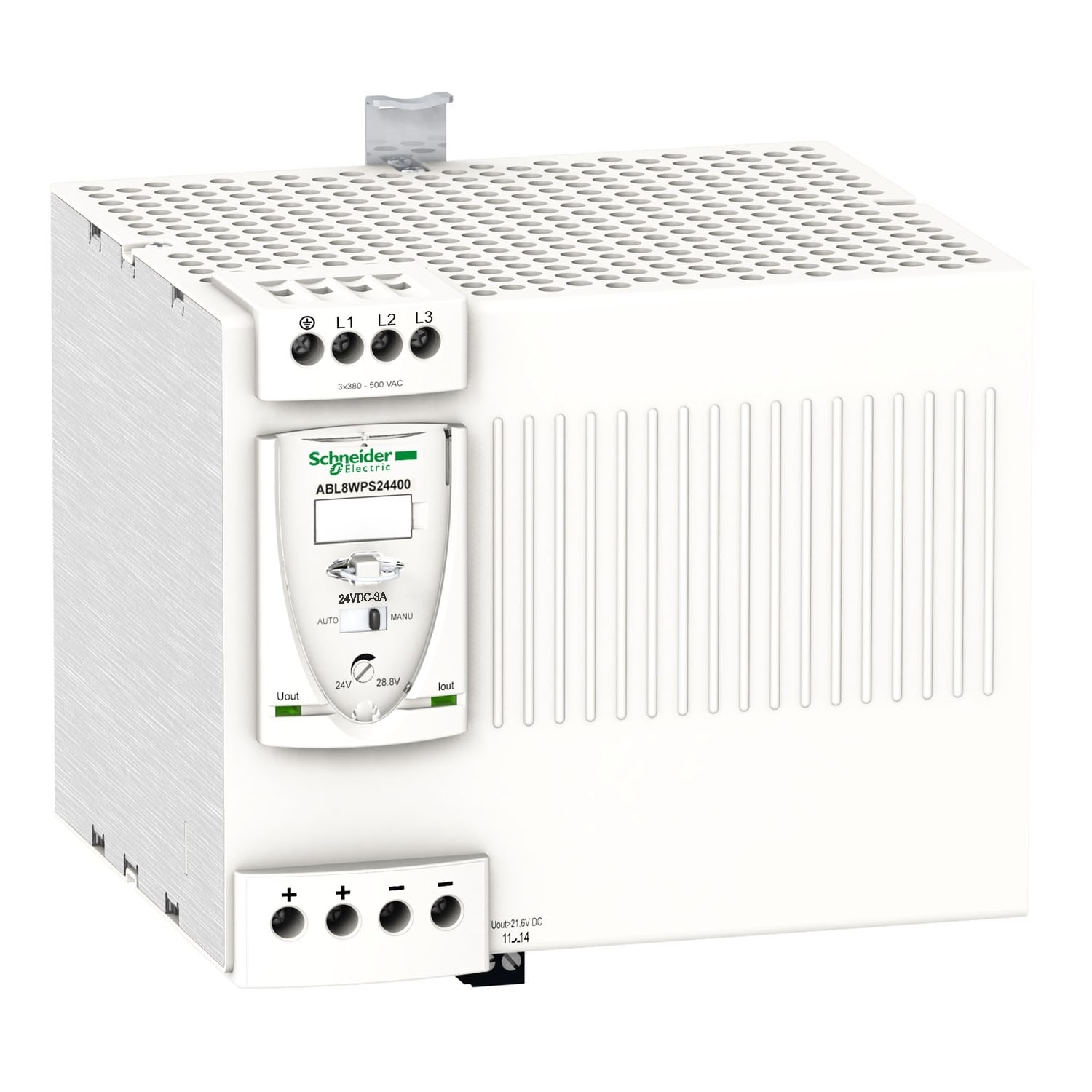 SCHNEIDER ELECTRIC - SNRABL8WPS24400 Regulated switch power supply, modicon power supply, 3 phases, 380 to 500V, 24V, 40A