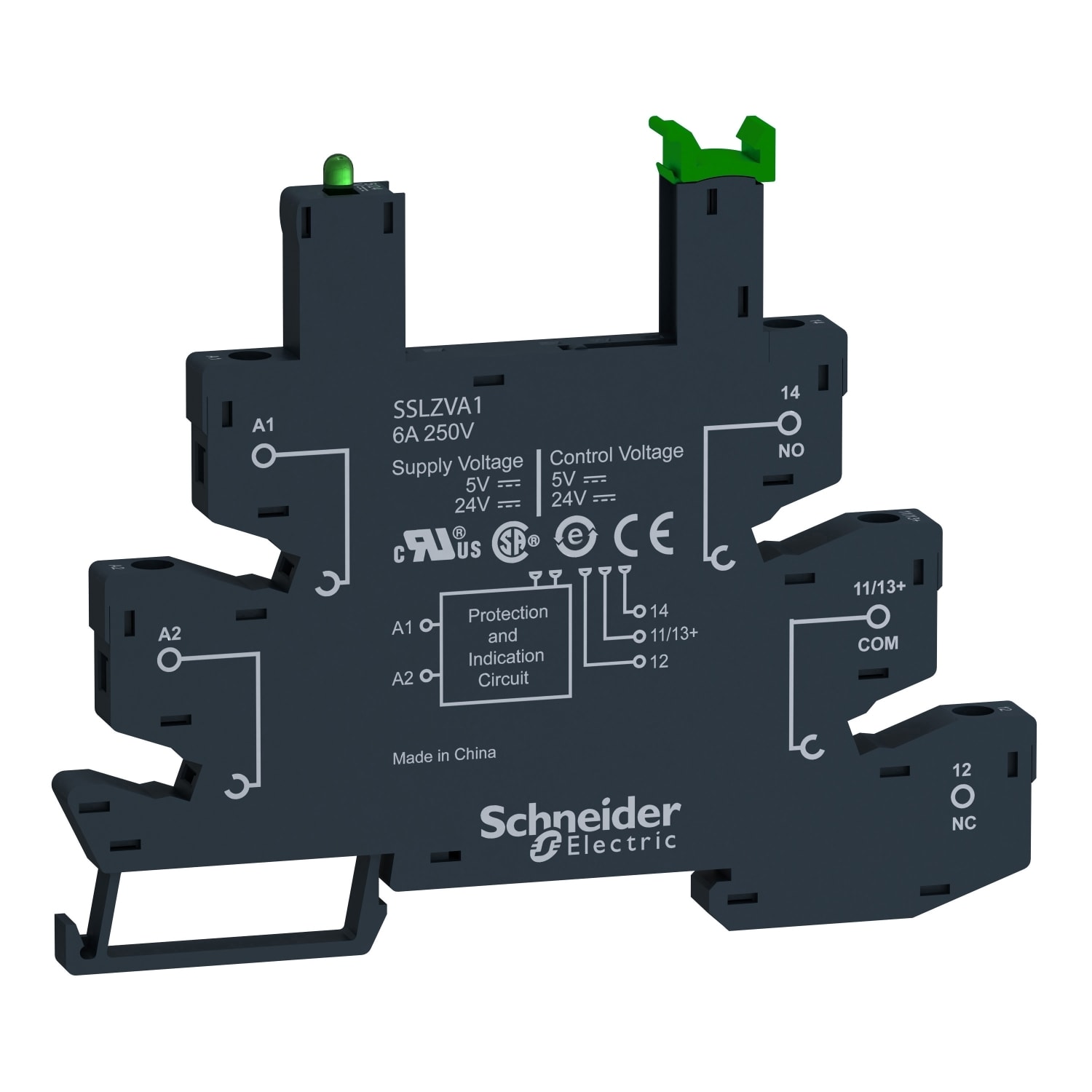 SCHNEIDER ELECTRIC - SNRSSLZVA1 Base SSL - 6 A - 5/24 VDC - morsetto a vite - per relè SSL