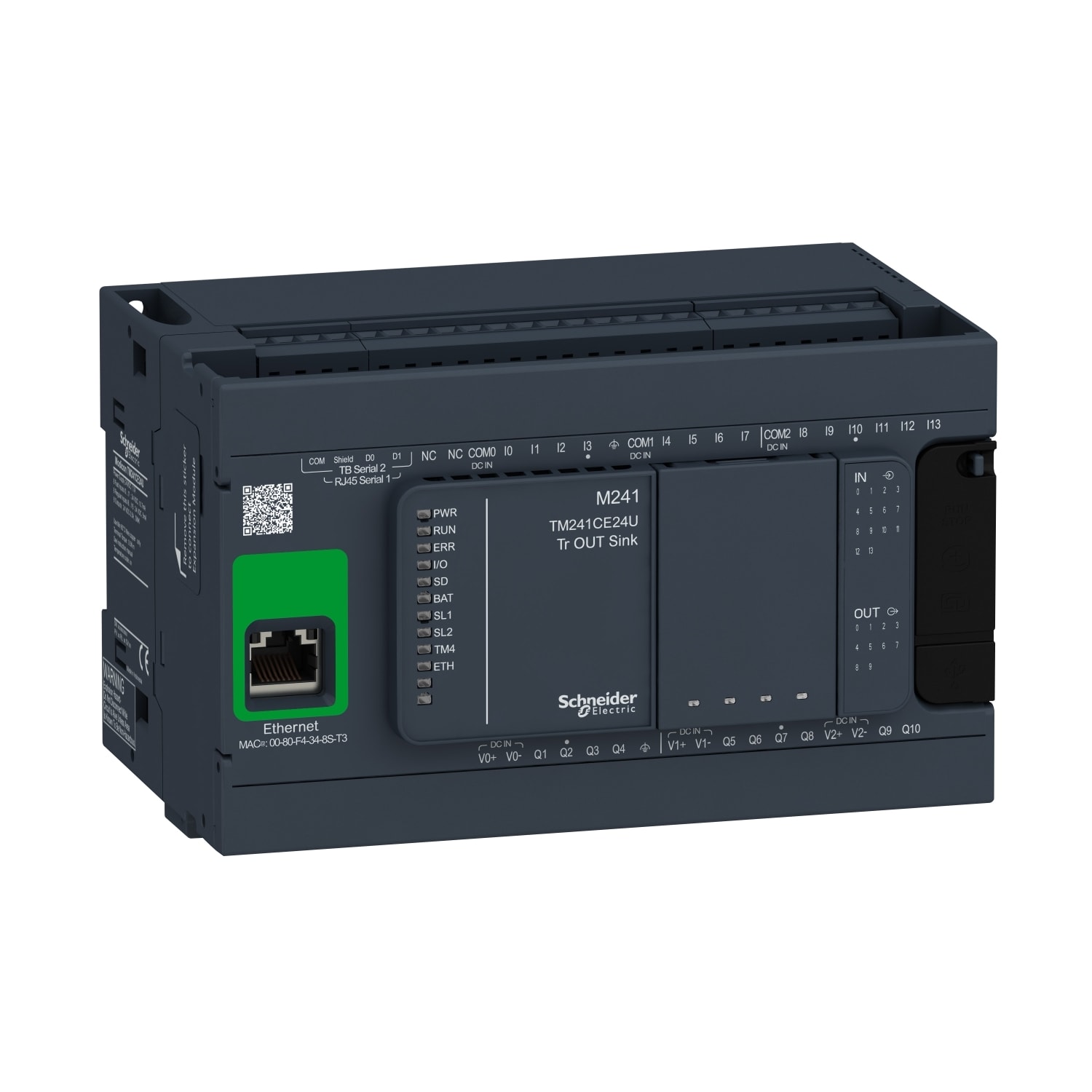 SCHNEIDER ELECTRIC SNRTM241CE24U CONTROLLORE M241 24 I/O TR NPN ETH