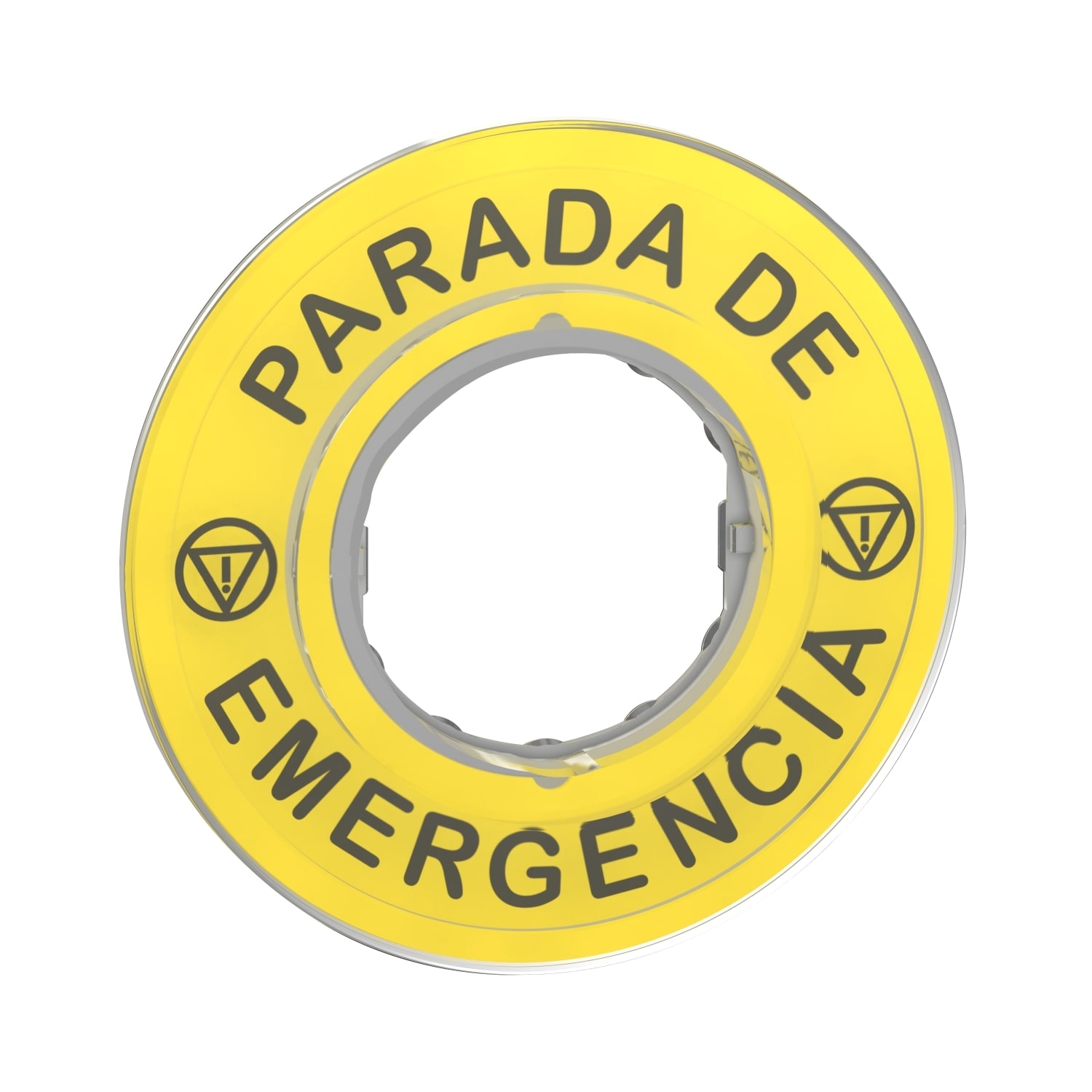 SCHNEIDER ELECTRIC - SNRZBY9420 Etichetta circolare Ø60 per arresto emerg. PARADA DE EMERGENCIA/logo ISO13850