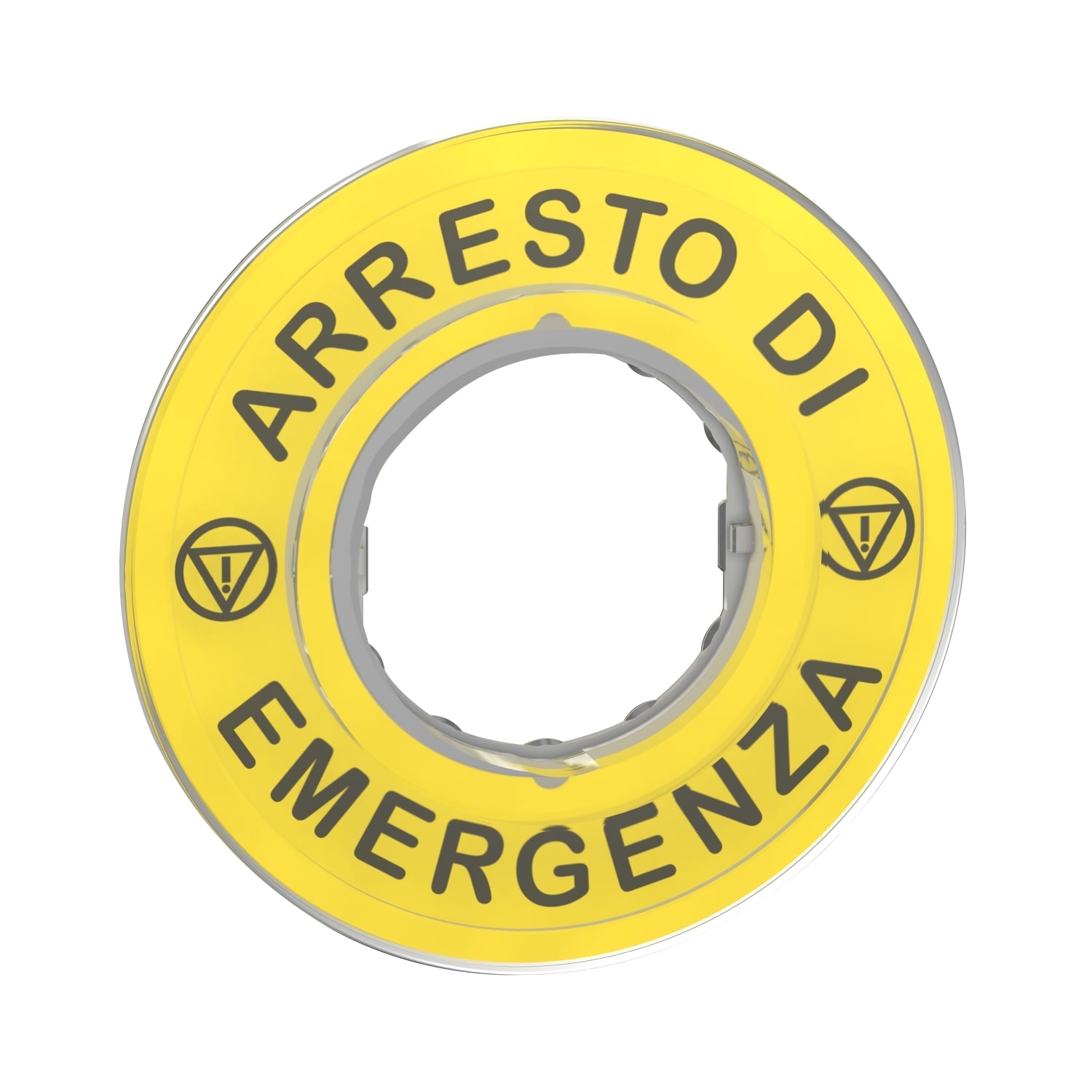 SCHNEIDER ELECTRIC - SNRZBY9620 Etichetta circolare Ø60 per arresto emerg. ARRESTO DE EMERGENZA/logo ISO13850