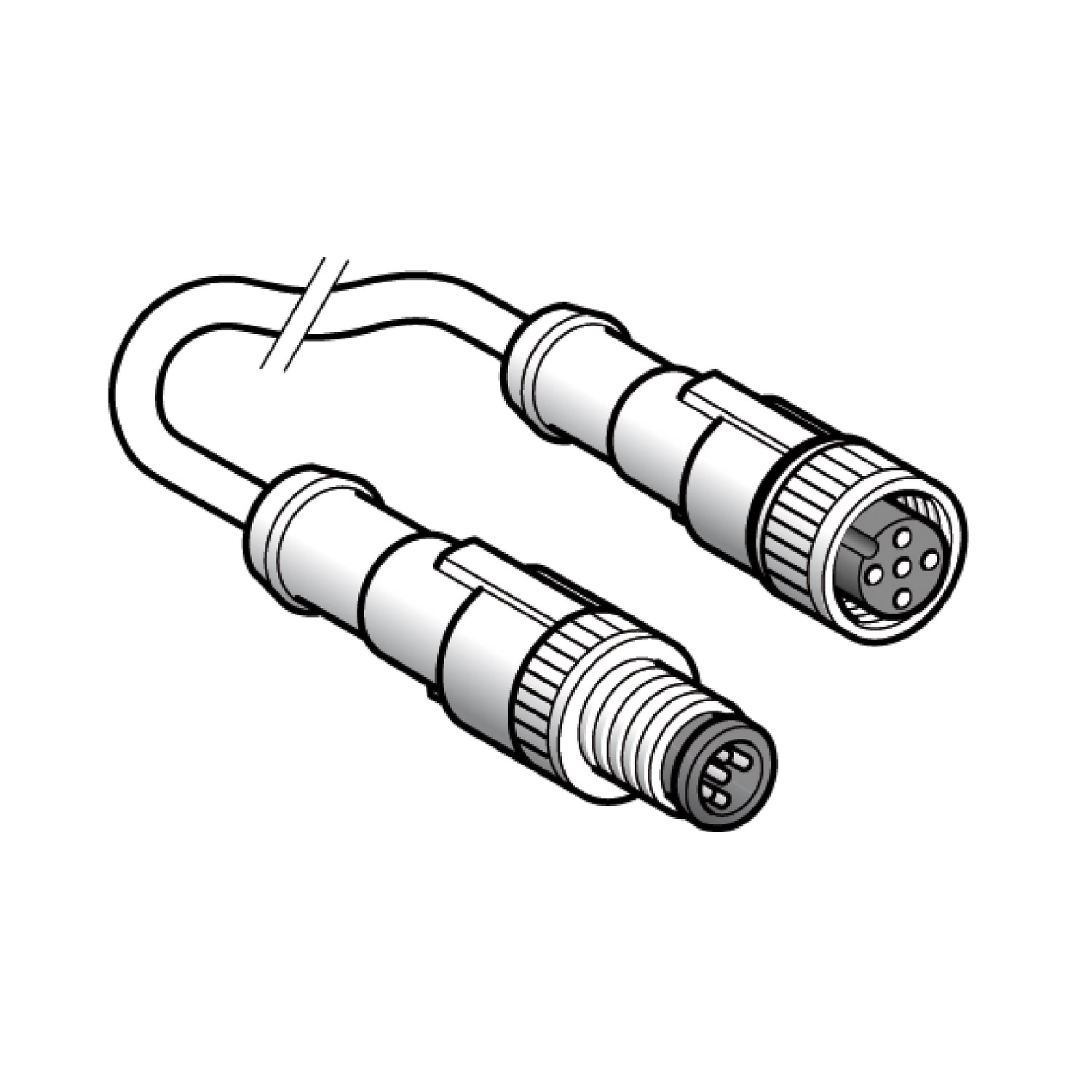 YAGEO TMSS ITALY SRL TSIXZCR1511040A2 CAVO PUR M12 M 3 PIN, M12 F 3 PIN 2M