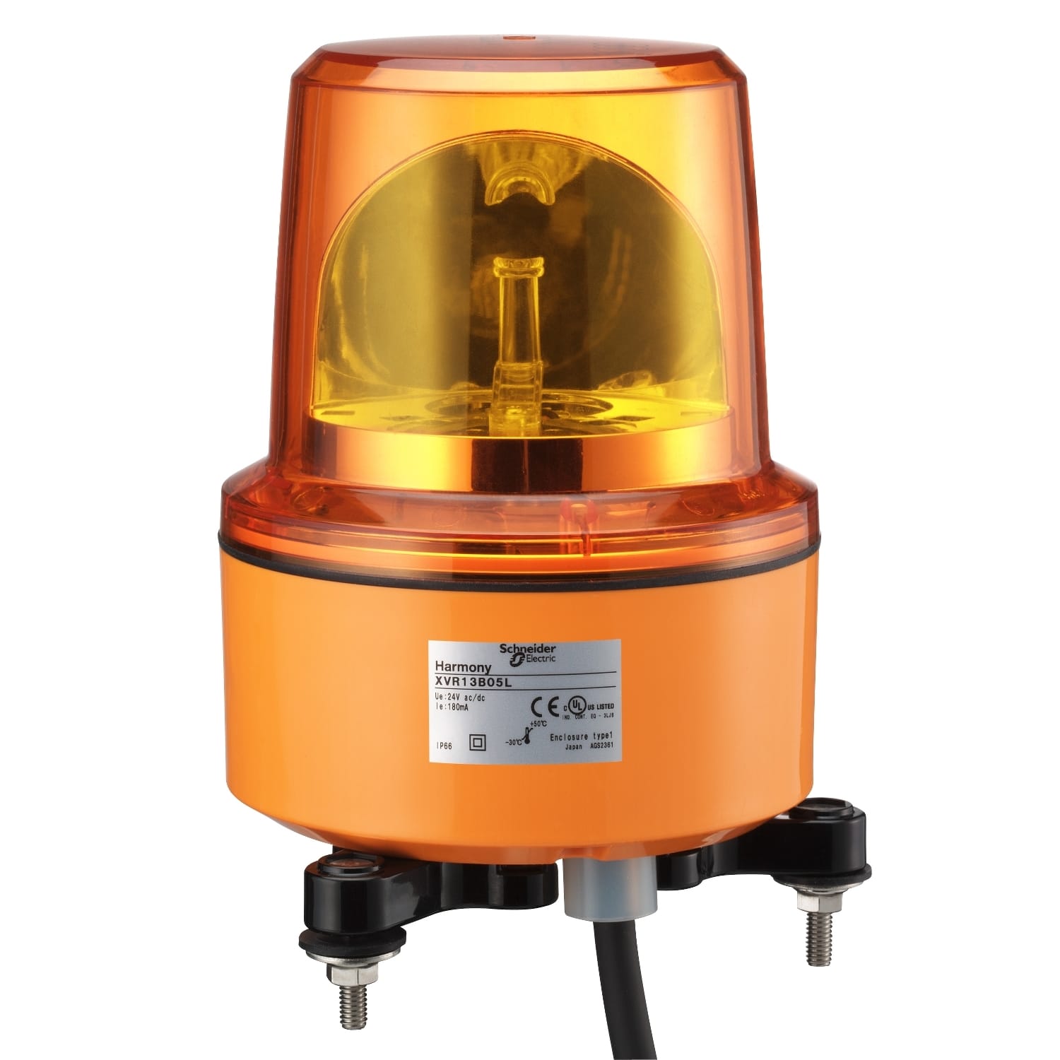 SCHNEIDER ELECTRIC - SNRXVR13B05L Dispositivo a luce rotante 1 Ø30 arancio 24 VAC/VDC IP67