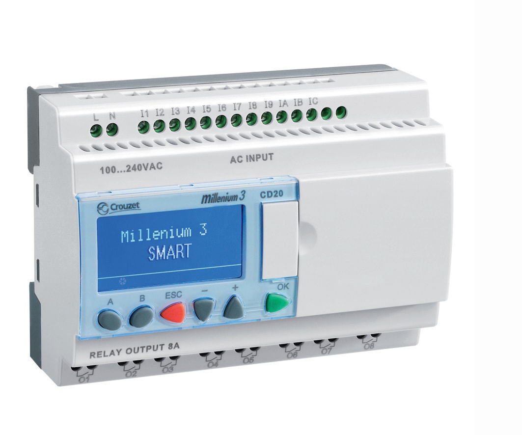 CROUZET CRO88974054 MILLENIUM 3 SMART CD20, 12 INPUTS, 8 REL