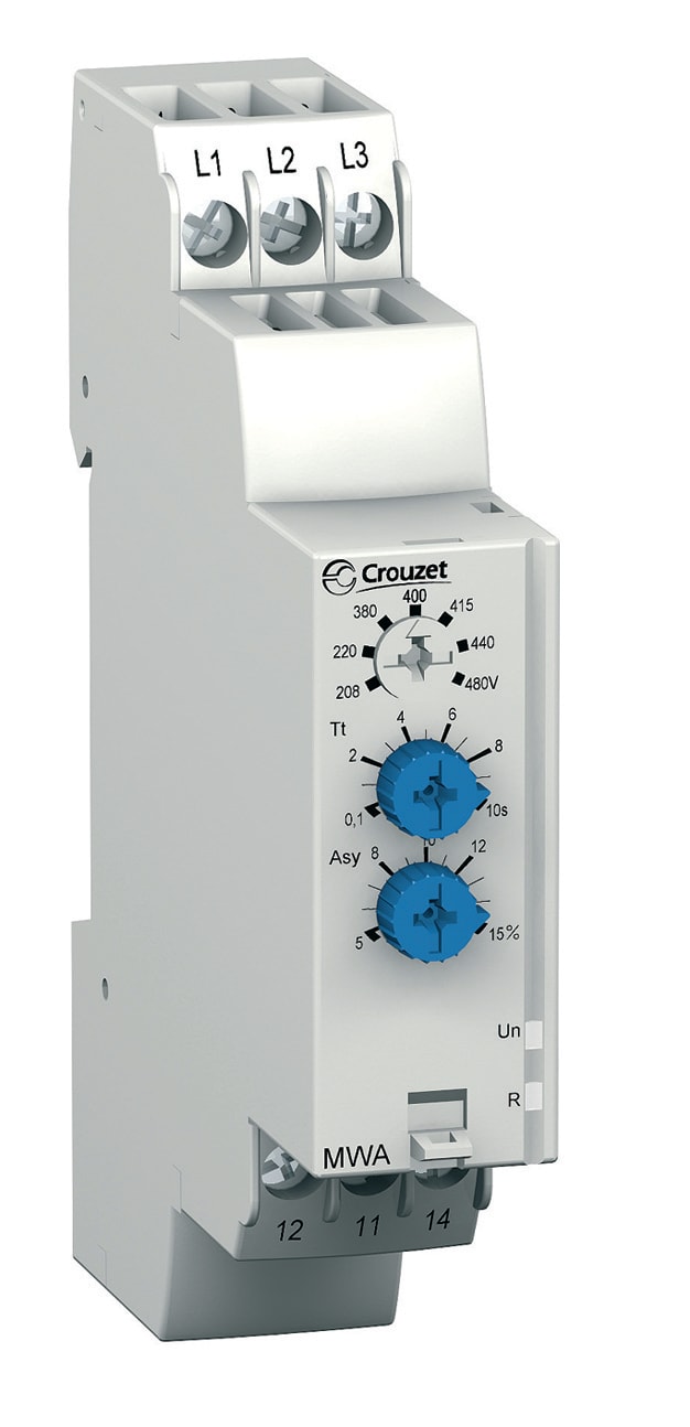 CROUZET - CRO84873024 PHASE MONITORING RELAY MWA, 208-480 VAC,