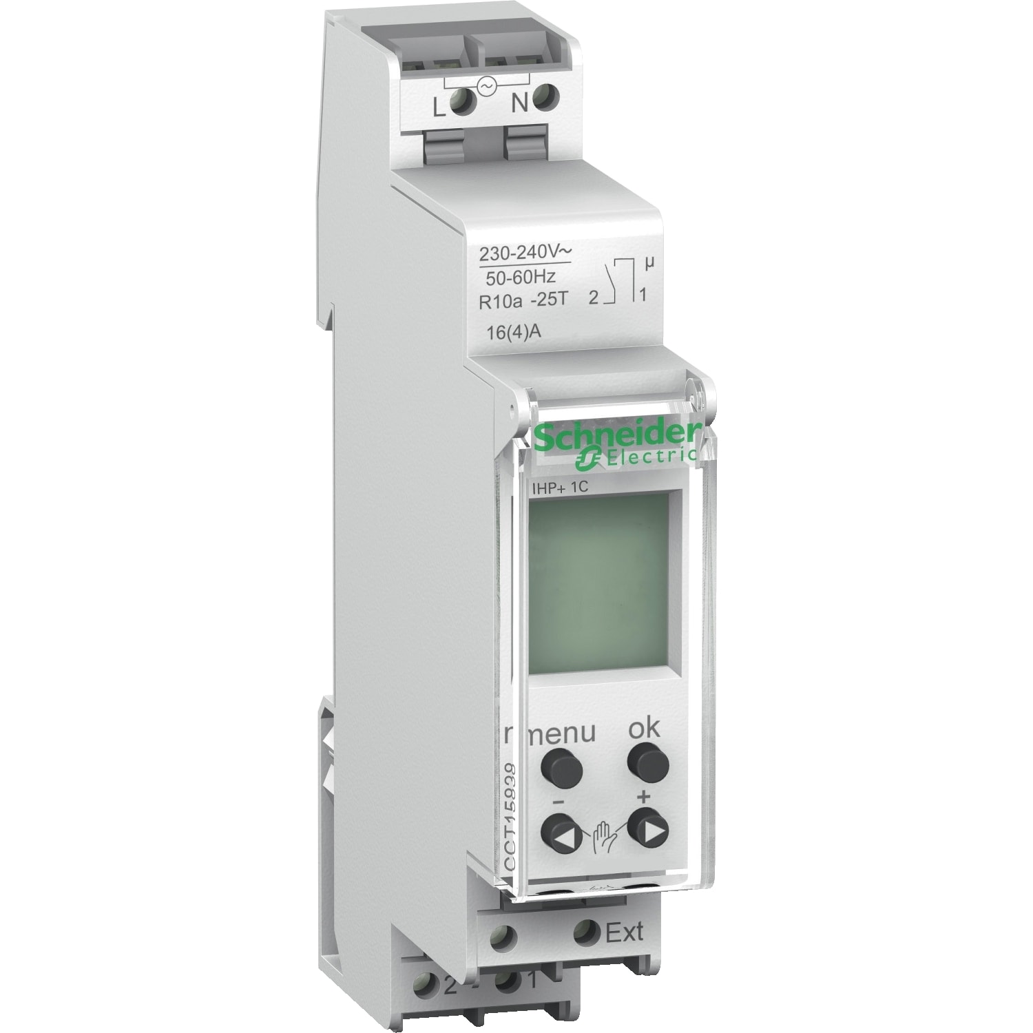 SCHNEIDER ELECTRIC - SNRCCT15838 Interruttore orario digitale IHP+, 18mm, 1 canale, 24h+7g, 84 memorie