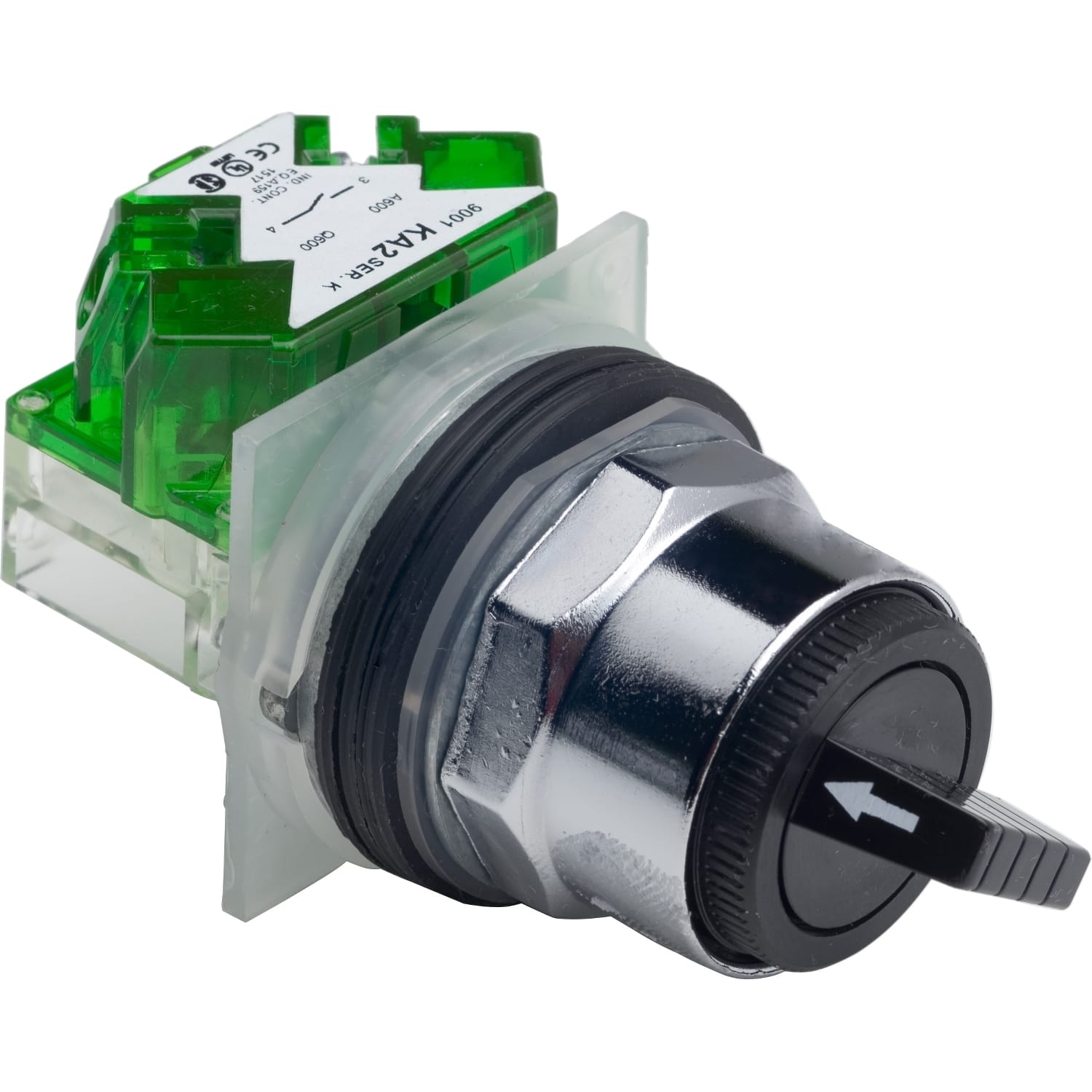 SCHNEIDER ELECTRIC - SNR9001KS11BH5 Interruttore selettore nero Ø30 - c/manopola - 2 pos. -1 NO
