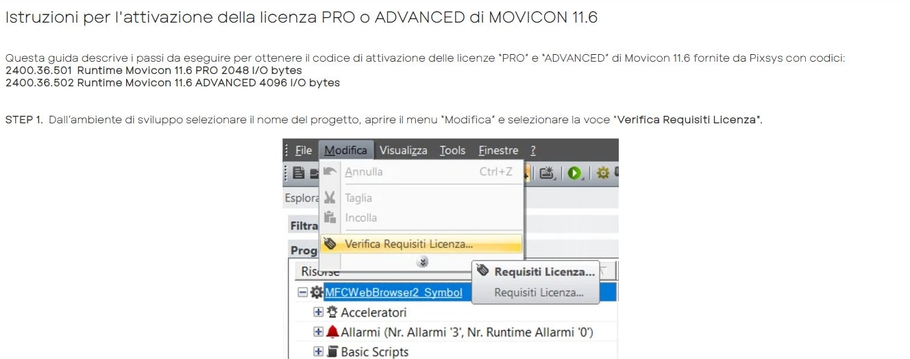 PIXSYS SRL - PIX2400.36.501 RUNTIME MOVICON 11.6 - PRO