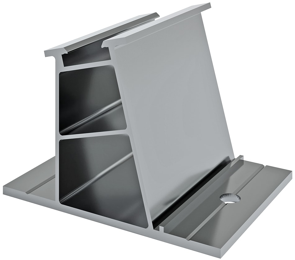 CONTACT ITALIA SRL - IICPRC0733-15 Supporto anteriore 15° FEET in lega di alluminio per strutture fotovoltaiche su tetti piani