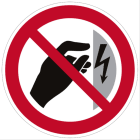 CEMBRE SPA - CEM211300 ETICHETTA ADESIVA DI DIVIETO PS-TA, SIMBOLO VIETATO TOCCARE TENSIONE PRESENTE, DIMENSIONE 25mm