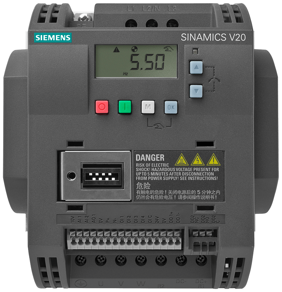 SIEMENS SIE6SL32105BE137CV1 SINAMICS V20, 3AC400V 0,37KW FILTRO C3
