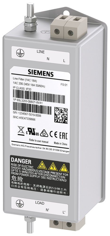 SIEMENS - SIE6SL32030BB218VA1 filtro di rete, 1AC 200-240 V, 18,0 A