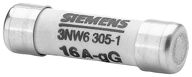 SIEMENS - SIE3NW63051 SENTRON, cartuccia fusibile cilindrica, 8 x 32 mm, 16 A, gG, Un AC: 400 V
