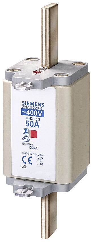 SIEMENS - SIE3NA62244 Cartuccia fusibile NH, NH2, In: 80 A, gG, Un AC: 400 V, segnalazione combinata,