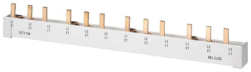 SIEMENS - SIE5ST3708 Sbarra di collegamento a punte 16mm², trifase, 4x 3 fasi, 214mm sezionabile