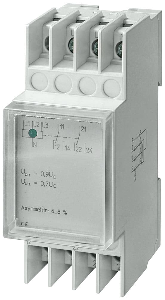 SIEMENS - SIE5TT3405 Relè di tensione T5570 AC 230/400 V 2CO 0,85/0,95 asimmetria, con calotta trasparente