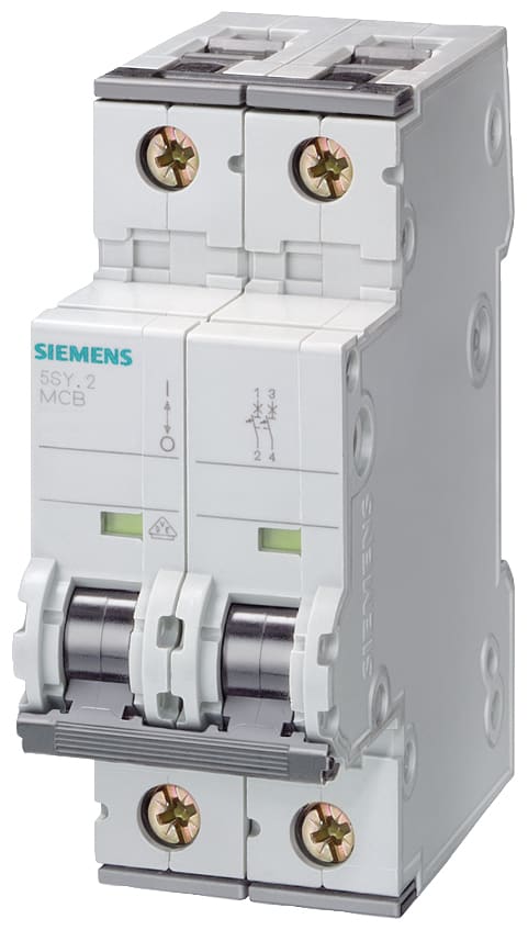 SIEMENS - SIE5SY42016 Interruttore magnetotermico 400 V 10 kA, a 2 poli, B, 1 A, P=70 mm