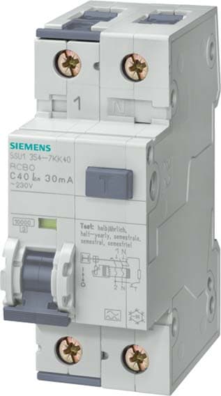 SIEMENS SIE5SU14541KK25 MTD 10KA 20KA 1P+N C25 TIPO AC100MA