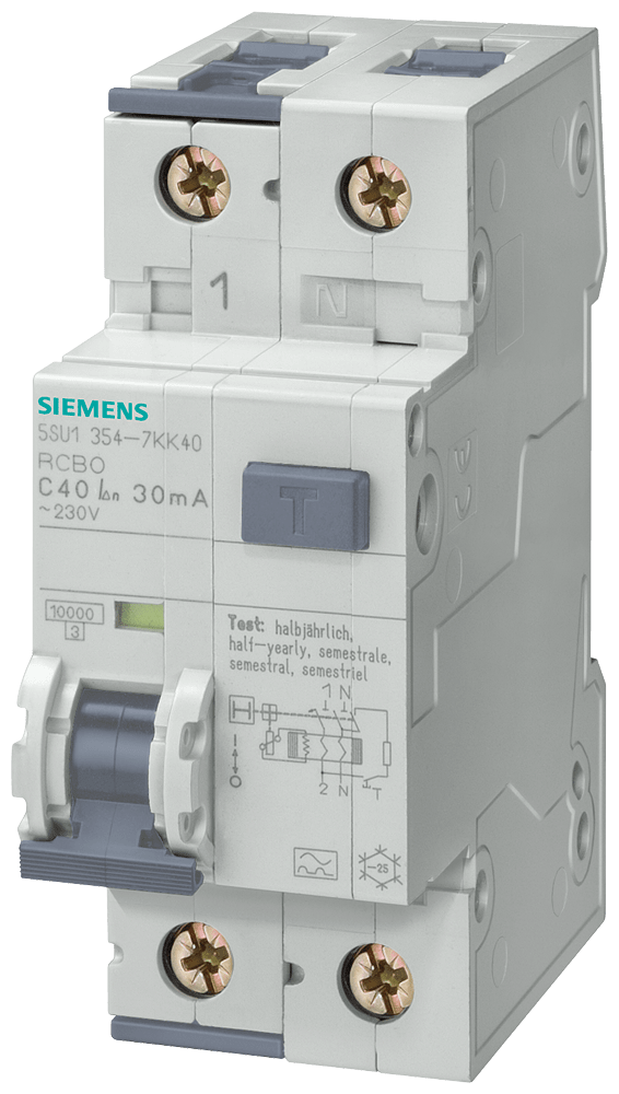 SIEMENS SIE5SU13546LB10 MTD 10KA 20KA 1P+N B10 TIPO AG 30MA