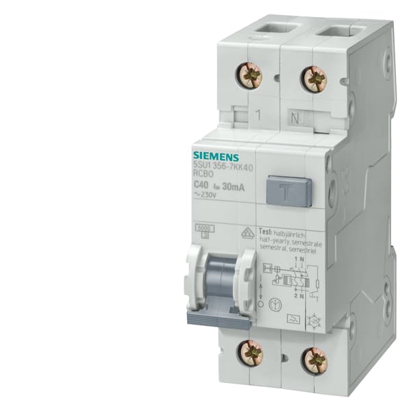 SIEMENS SIE5SU13567KK40 MTD 6KA 10KA 1P+N C40 TIPO A 30MA