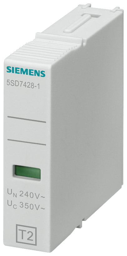 SIEMENS - SIE5SD74281 Cartuccia estraibile tipo 2 L-N classe di requisiti C, UC 350 V a 1 polo, forma costruttiva stretta