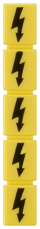 SIEMENS - SIE8WH90605AA06 Targhetta di siglatura, con simbolo di fulmine, verticale, larghezza del morsetto: 5,2 mm, giallo