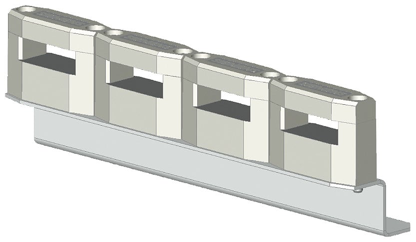SIEMENS - SIE8GF5763 Stab Universal supporto porta-sbarre a 4 poli piano, orizzontale A=200mm 30x 10 mm