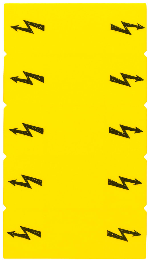 SIEMENS - SIE8WH90605BA06 Targhetta di siglatura, con simbolo di fulmine, verticale, larghezza del morsetto: 5,2 mm, giallo