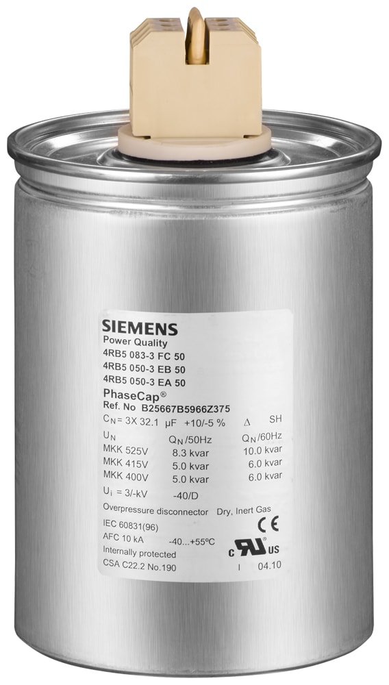 SIEMENS - SIE4RB51043EB50 COND TRIF 10,4KVAR 415V 50HZ AZOTO