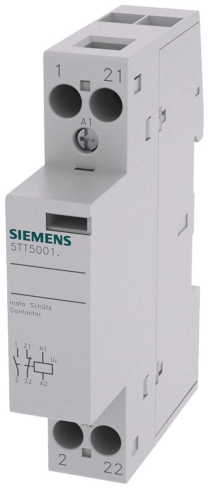 SIEMENS - SIE5TT58010 Contattore INSTA con 1 contatto NO e 1 contatto NC, contatto per AC 230 V, 400 V 20 A