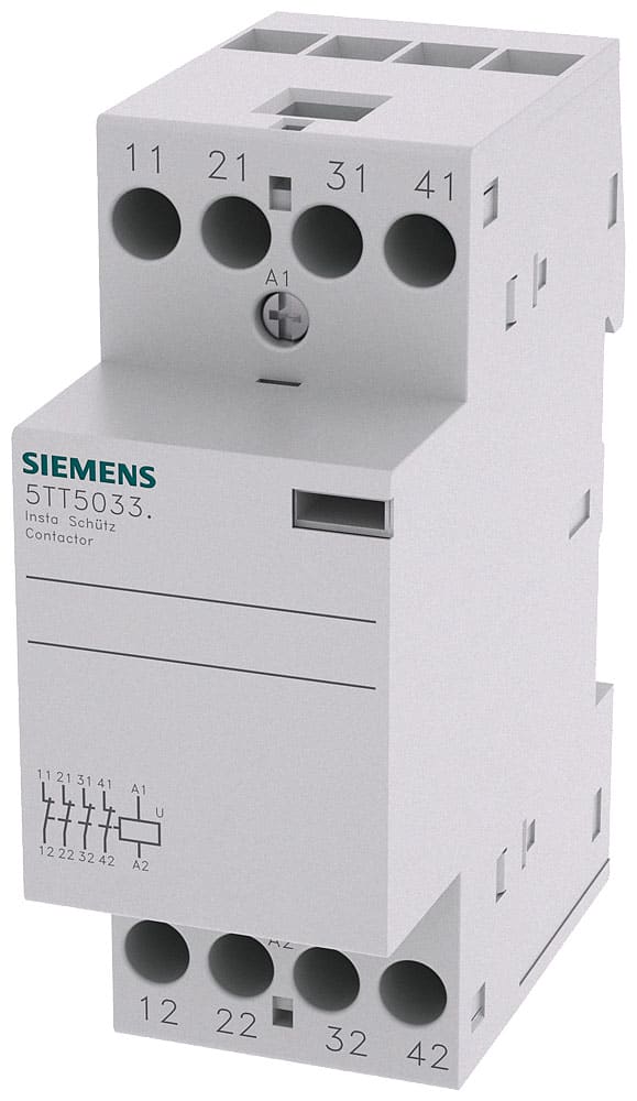 SIEMENS - SIE5TT50330 Contattore INSTA con 4 contatti NC, contatto per AC 230 V, 400 V 25 A comando in AC 230 V DC