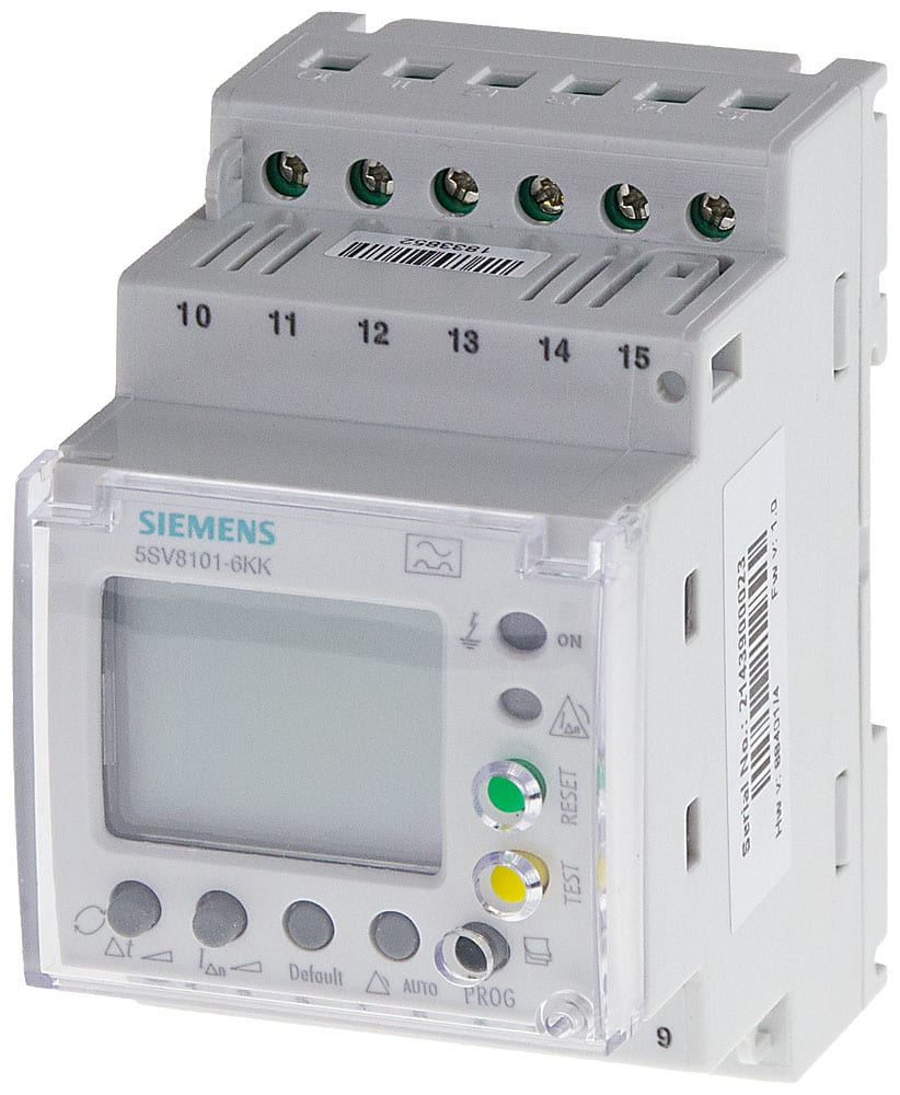 SIEMENS - SIE5SV81016KK Dispositivo differenziale modulare LCD, AC 230 V IDN 0,03 A ... 3 A (tipo A)