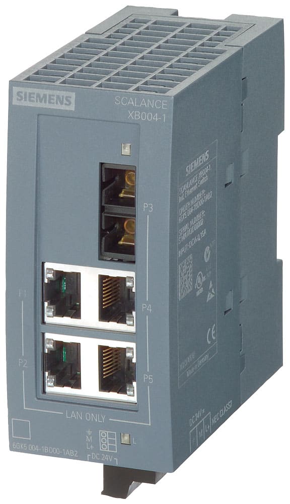 SIEMENS - SIE6GK50041BD001AB2 SCALANCE XB004-1, unmanaged switch, 4x RJ45, 1x multimode SC